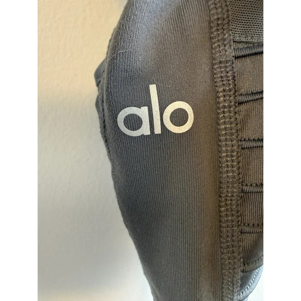 ALO Yoga Moto High Waist Leggings M Gray Athletic Workout Gym‎ Activewear